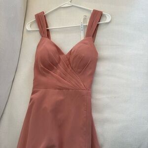 Azazie Backless Dress in champagne rose